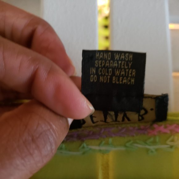 Betty B Lime Green Sheer Embroidered Tunic One Size - Picture 5 of 8